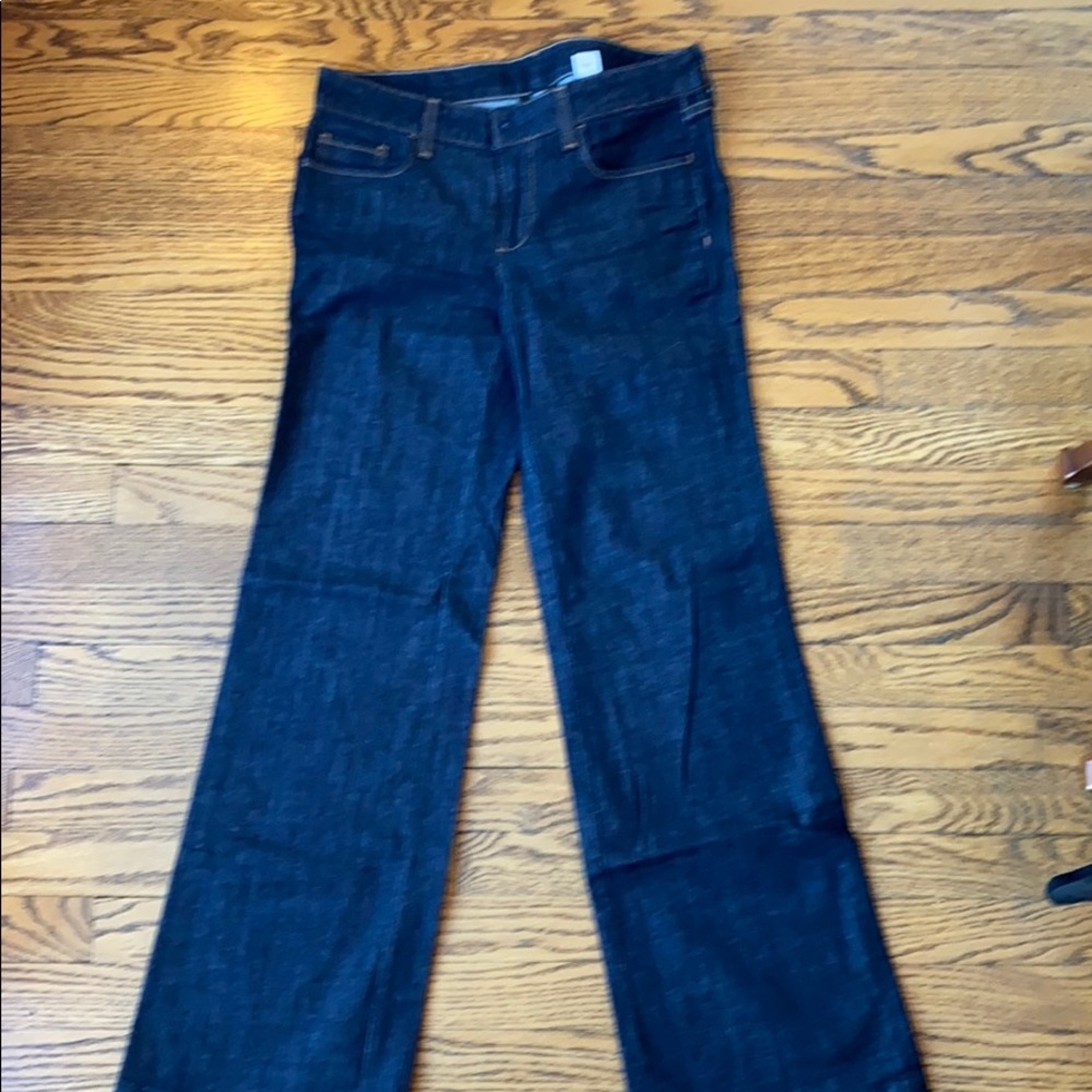 J.Crew wide leg flare dark denim jeans size 4